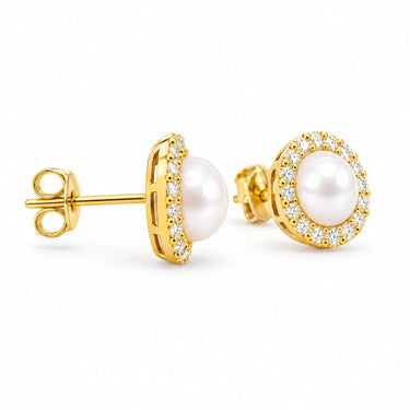 Marisol Pearl Halo Stud Earrings