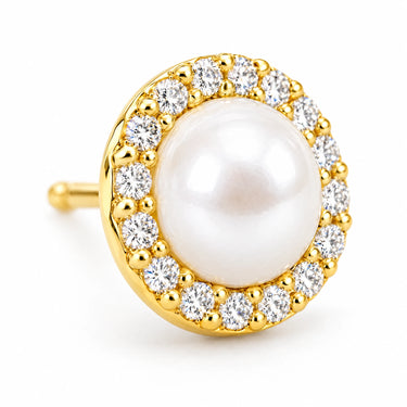 Marisol Pearl Halo Stud Earrings