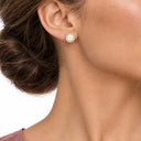 Marisol Pearl Halo Stud Earrings
