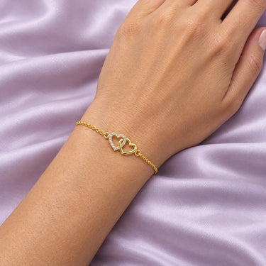 Mila Double Heart Chain Bracelet