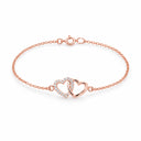 Mila Double Heart Chain Bracelet - Rose Gold