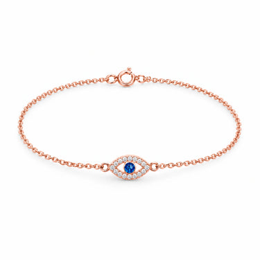 Nazar Evil Eye Chain Bracelet - Rose Gold