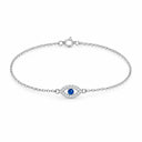 Nazar Evil Eye Chain Bracelet - White Gold