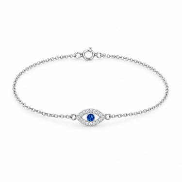 Nazar Evil Eye Chain Bracelet - White Gold