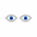 Nazara Evil Eye Stud Earrings - White Gold