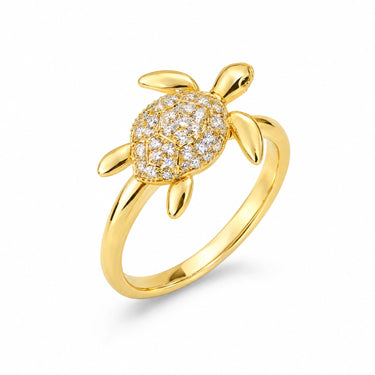 Nerina Pave Sea Turtle Ring