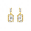 Octavia Art Deco Emerald Cut Drop Earrings