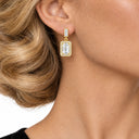 Octavia Art Deco Emerald Cut Drop Earrings