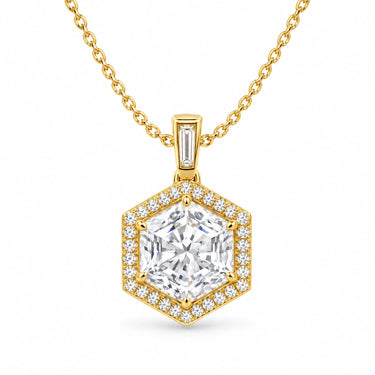 Octavia Art Deco Hexagon Pendant Necklace