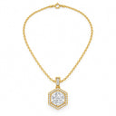 Octavia Art Deco Hexagon Pendant Necklace