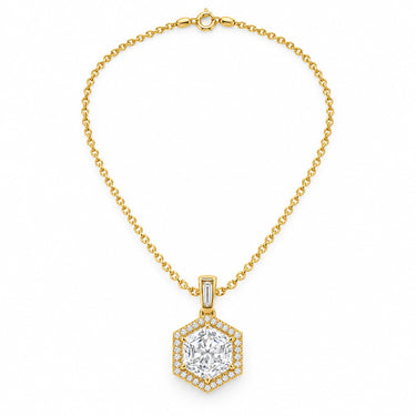 Octavia Art Deco Hexagon Pendant Necklace