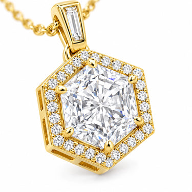 Octavia Art Deco Hexagon Pendant Necklace