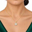 Octavia Art Deco Hexagon Pendant Necklace