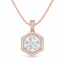 Octavia Art Deco Hexagon Pendant Necklace - Rose Gold