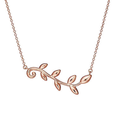 Olive Leaf Vine Pendant Necklace