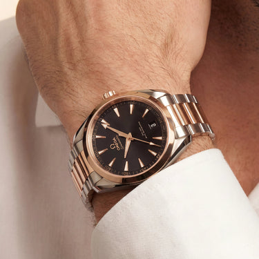 OM Black Dial Two Tone Bracelet Watch