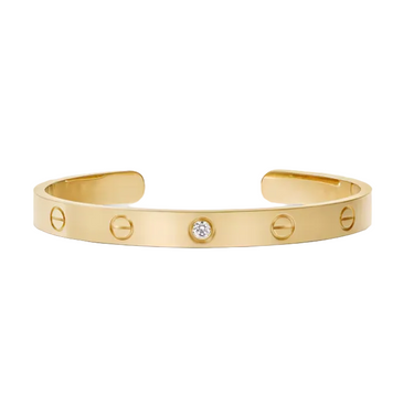 Open Cuff One Diamond Love Bracelet