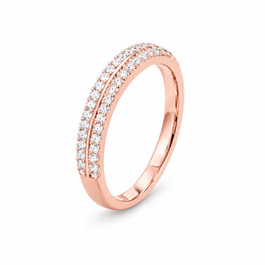Ophelia Double Row Pave Band Ring - Rose Gold