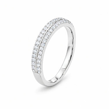 Ophelia Double Row Pave Band Ring - White Gold