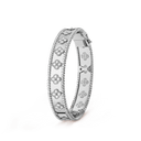 18K White Gold Perlée Clovers Bracelet