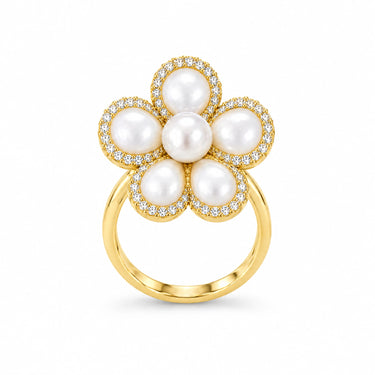 Perla Pearl Petal Flower Ring