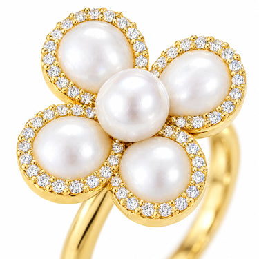 Perla Pearl Petal Flower Ring