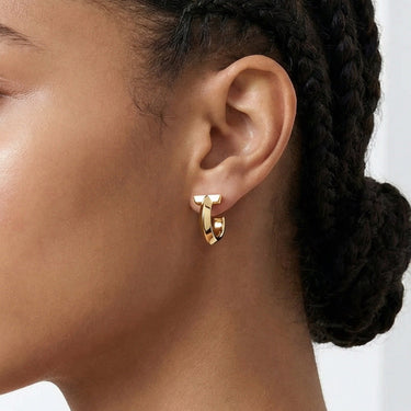 Plain T Hoop Earrings