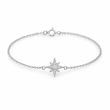 Polaris North Star Chain Bracelet - White Gold