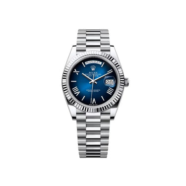 President Day-Date Blue Dial Platinum Watch