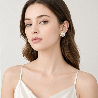 Daisy Pavé Radiance Stud Earrings Peaceminusone Inspired
