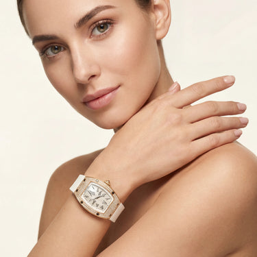 RM Rose Tone Stone Set Ladies Watch
