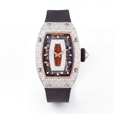 RM Silver Stone Set Panel Dial Watch