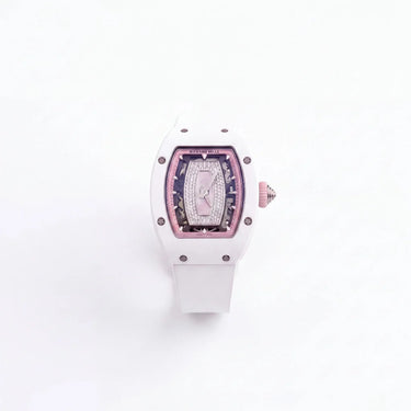 RM White Pink Stone Set Watch