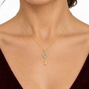 Rosalie Pave Heart Key Pendant Necklace