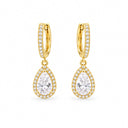 Rosalind Halo Huggie Pear Drop Earrings