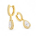 Rosalind Halo Huggie Pear Drop Earrings