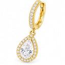 Rosalind Halo Huggie Pear Drop Earrings