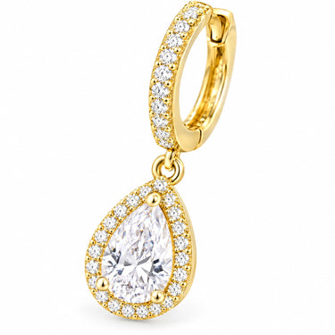 Rosalind Halo Huggie Pear Drop Earrings