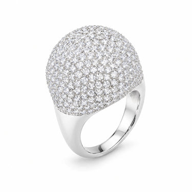 Rosalind Pave Dome Cocktail Ring - White Gold