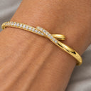 Saskia Pave Crossover Bangle Bracelet