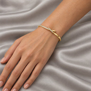 Saskia Pave Crossover Bangle Bracelet