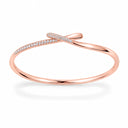 Saskia Pave Crossover Bangle Bracelet - Rose Gold