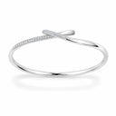 Saskia Pave Crossover Bangle Bracelet - White Gold