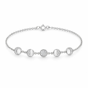 Selena Moon Phase Chain Bracelet - White Gold