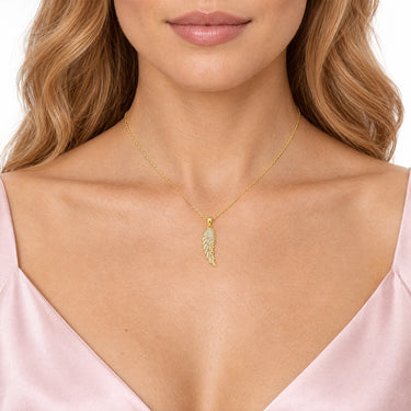 Seraphina Pave Angel Wing Pendant Necklace
