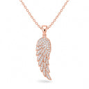 Seraphina Pave Angel Wing Pendant Necklace - Rose Gold