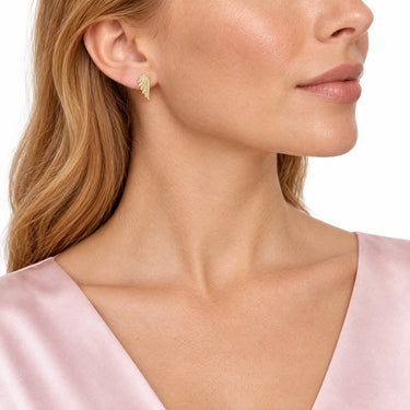 Seraphina Pave Angel Wing Stud Earrings