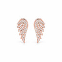 Seraphina Pave Angel Wing Stud Earrings - Rose Gold