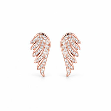 Seraphina Pave Angel Wing Stud Earrings - Rose Gold