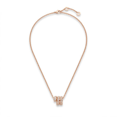 Serpenti Rose Pavé Crystal Coiled Viper Pendant Necklace